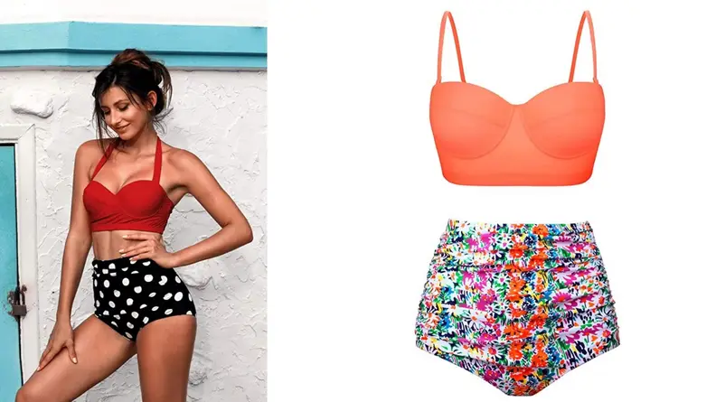 high waisted swimsuit
