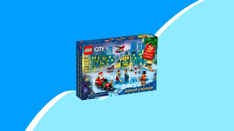 LEGO box on blue background