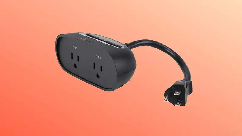 kasa smart plug on orange background
