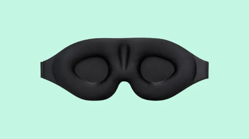Sleep mask against blue background