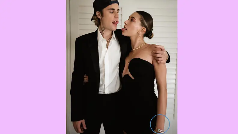 Justin Bieber and Hailey Bieber in black outfits