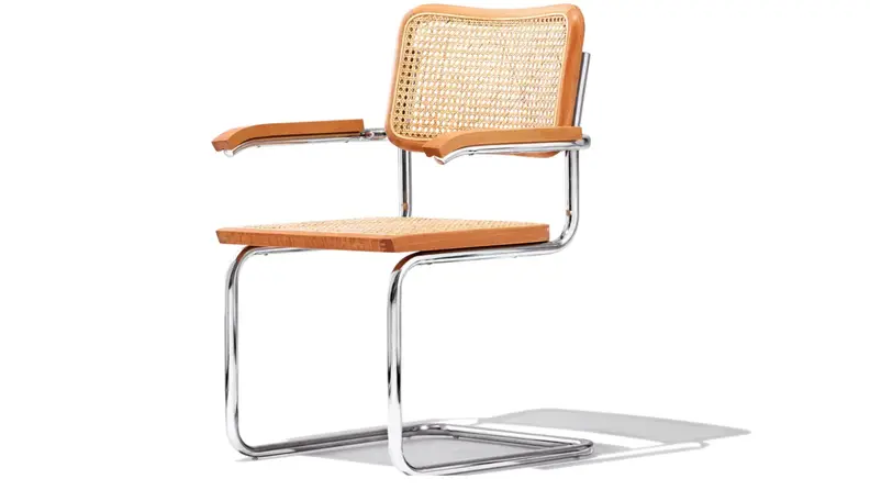 Cesca chair with arms against white background
