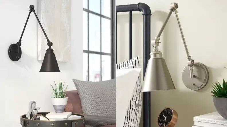 Side-by-side images of a swing light