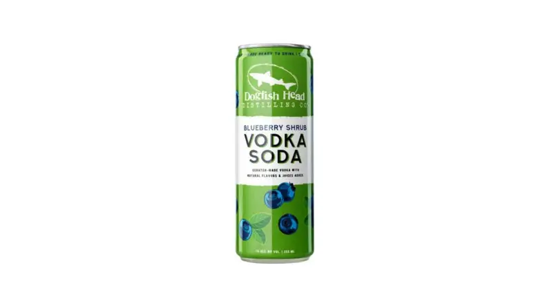 A can of hard seltzer on a white background.