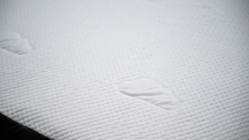 the surface of the puffy lux with embossed clouds
