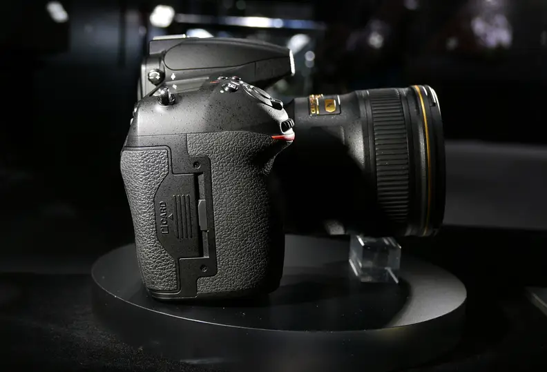 The D810A has a large, accommodating grip, but it's mostly going to be used on a tripod.