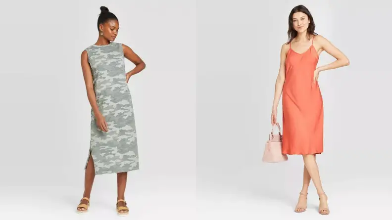 camo and slip dress