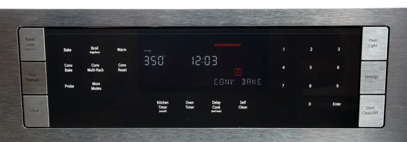 The Bosch HBL8451UC's control panel.