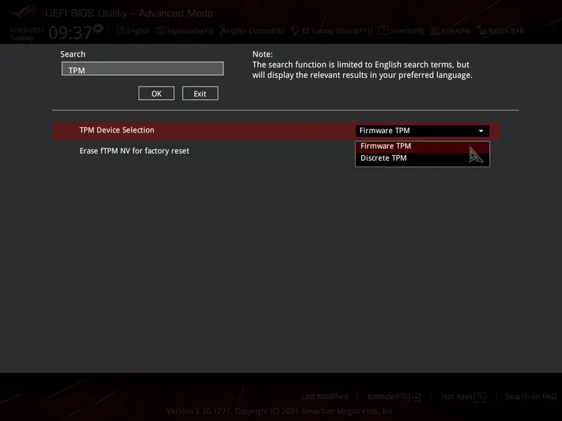 Screenshot of a motherboard BIOS menu