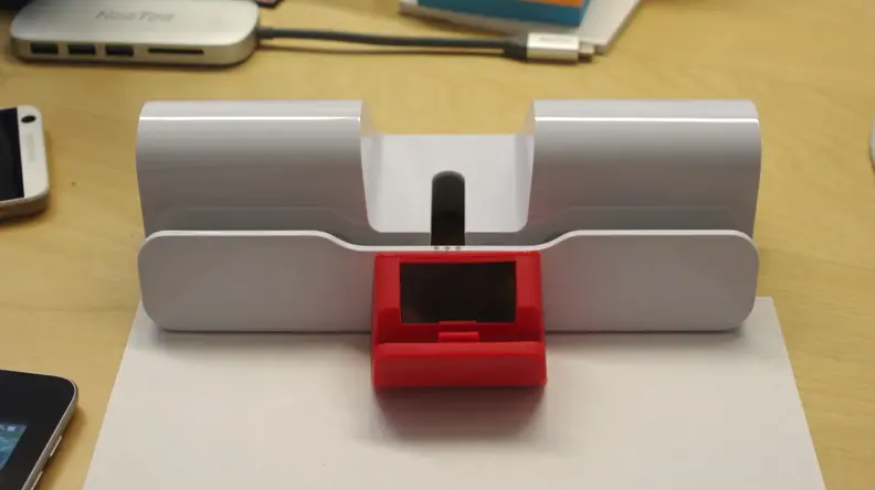 The Osmo base holds your tablet, and the mirror sits on top of the tablet's camera