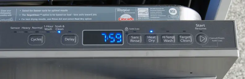 Whirlpool WDT920SADM controls