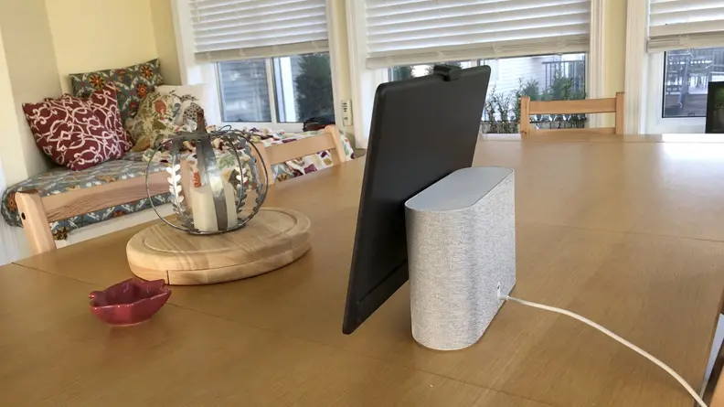 Facebook Portal Plus from the rear shows its speaker base