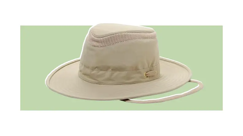 A khaki-colored sunhat.