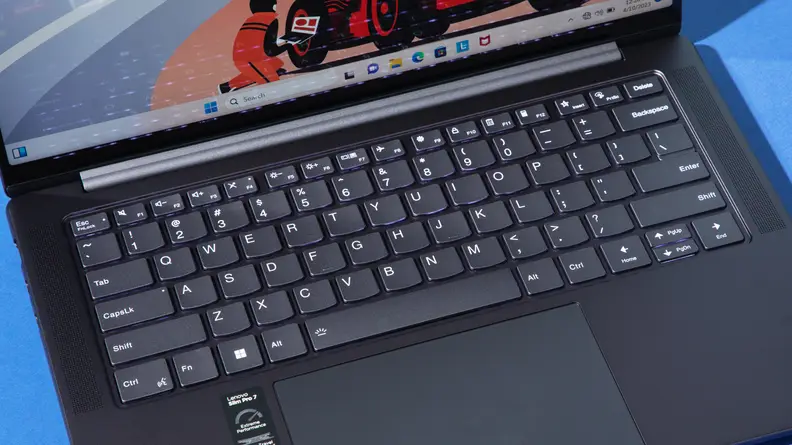 A close up of a laptop keyboard
