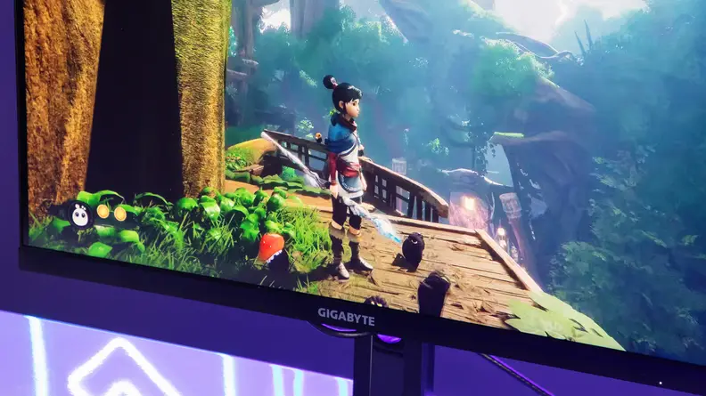 Close up of the screen