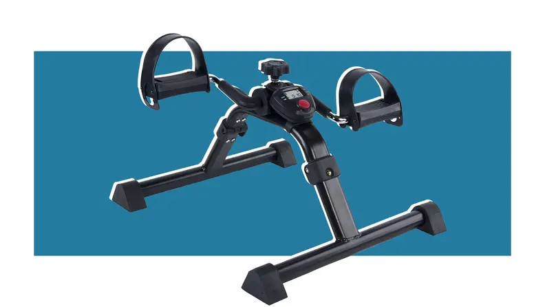 Black under desk pedal bike by Vaunn.