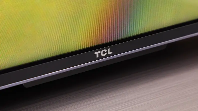 A close-up of the TCL 6-Series' display which illustrates a design quirk.