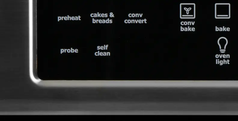 Self clean option on control panel
