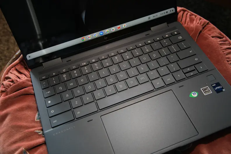 Close-up of the Chromebook.