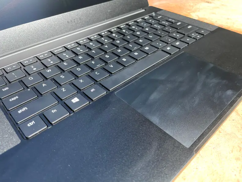 The Razer Blade 14 looks great, smudges easily.