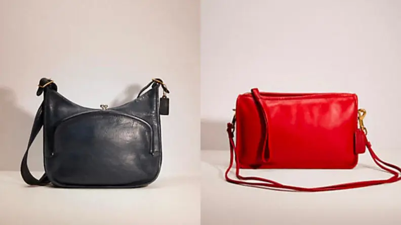 One black and one red vintage Coach bag, both have been restored to original conditions.