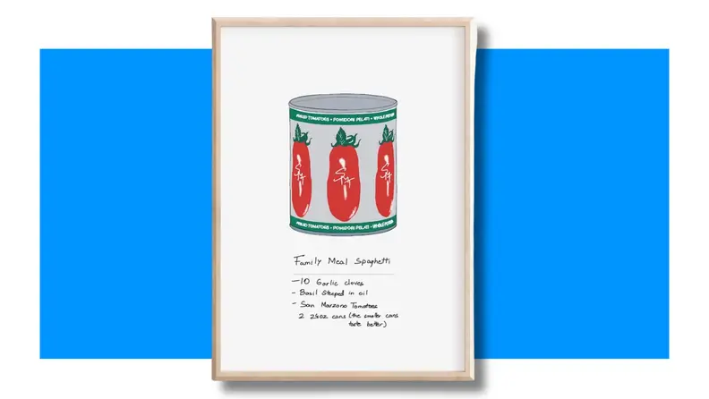 San Marzano art print on blue background