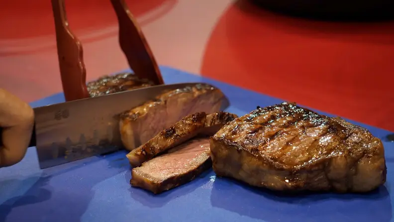 Cooked steak