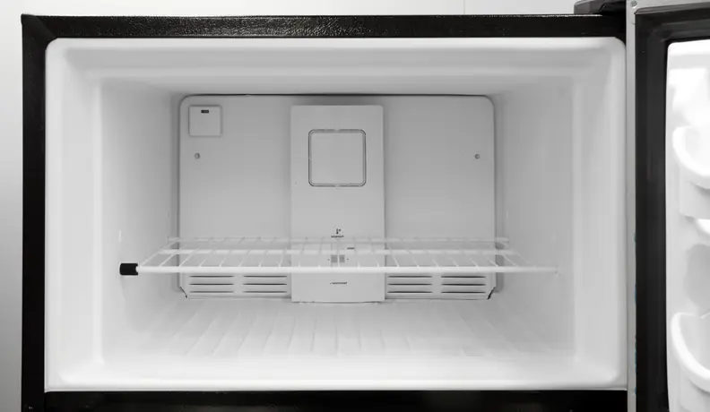 No icemaker in the Frigidaire FFTR1821QS means plenty of space for frozen food.