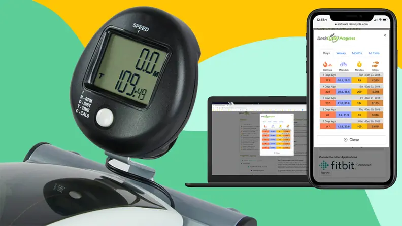 A speedometer, computer, and cell phone.