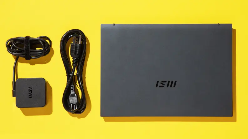 The contents of the MSI Prestige 13 Evo.