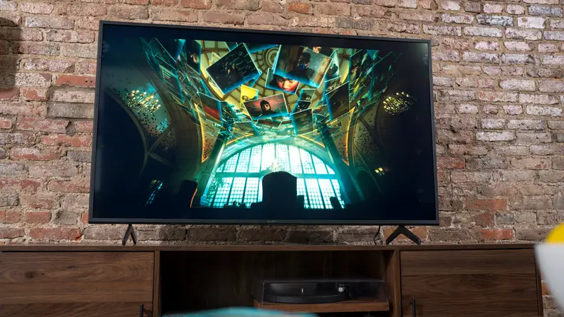 The Sony X80J displaying 4K/HDR content