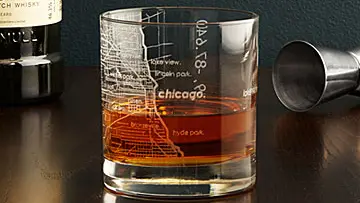Etched City Map Glasses