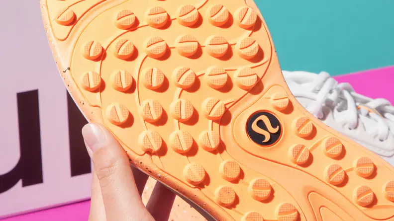 A close look at the bottom of the lululemon Blissfeel Trails.