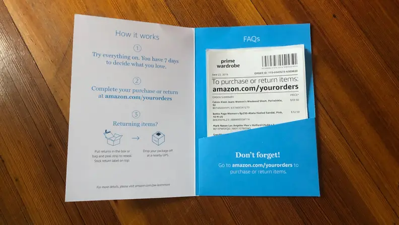 Prime Wardrobe Return Label