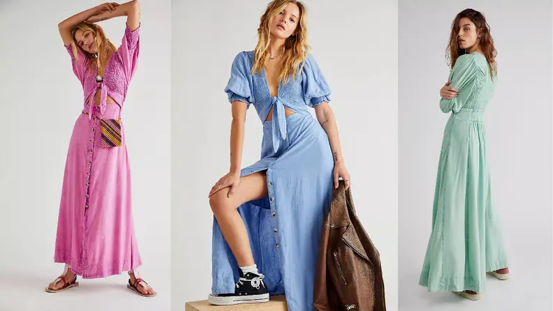 This unique dress comes in a variety of fun springtime colors.