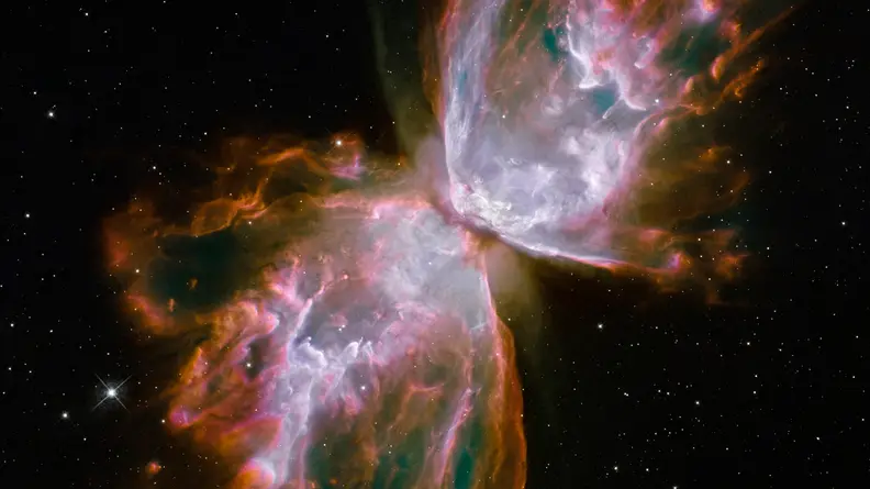 The "Butterfly" Nebula, as seen from the Hubble Telescope