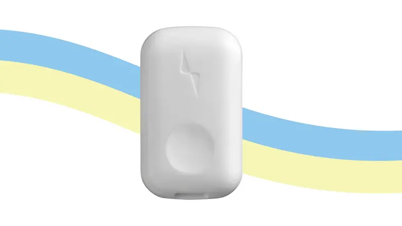 Upright Go 2 on a rainbow background