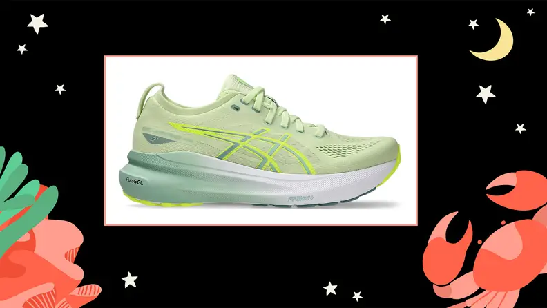 An athletic sneaker.