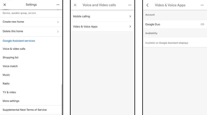 Screenshots of how to set up video calling using Google Duo
