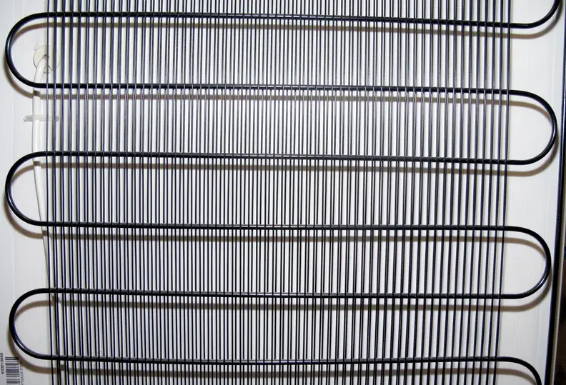 A typical fridge condenser unit