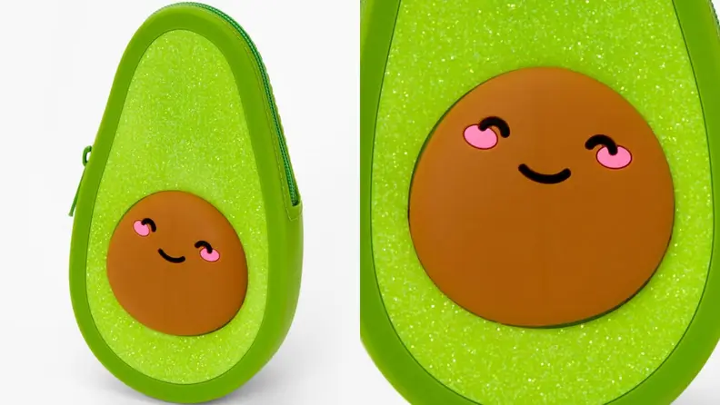 Smiling avocado pencil pouch.