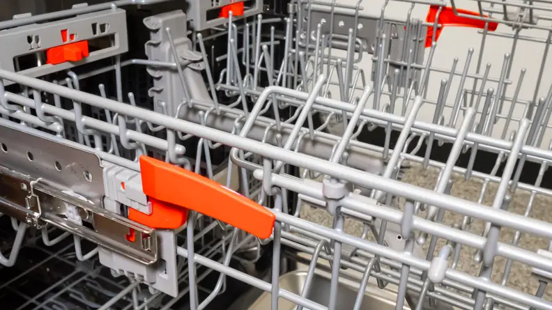 The Samsung DW80R9950UT/AA dishwasher's second and third rack have adjustable heights.