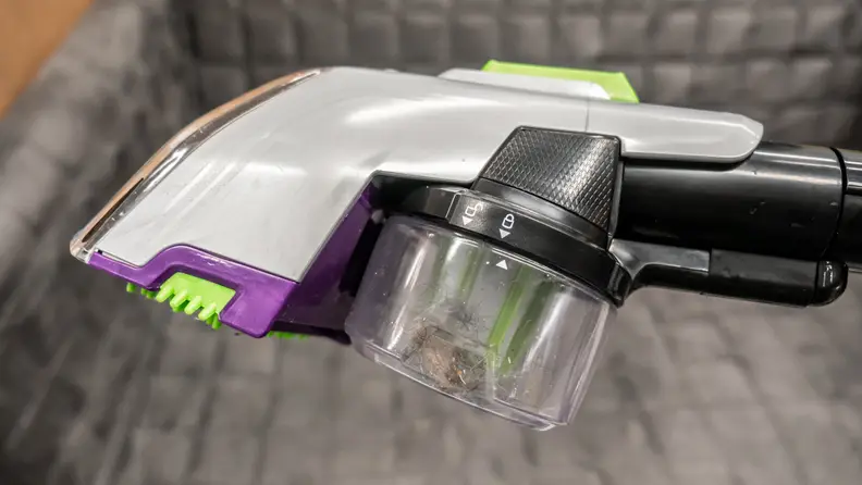 Pet hair trapped in the carpet cleaner's filter.