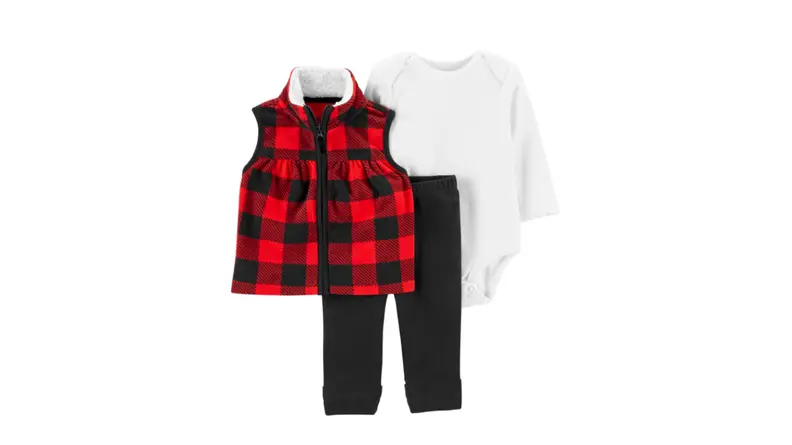 Checkered vest outfit.