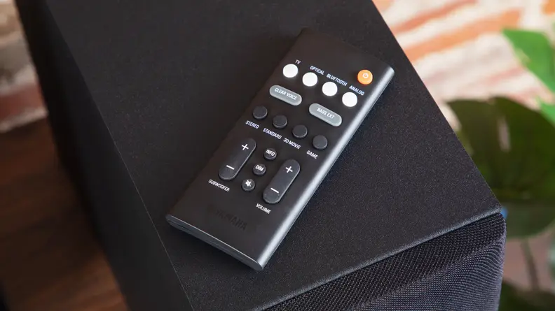 A close-up of the remote.