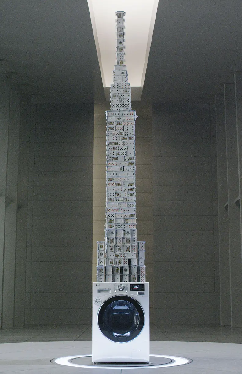 Guinness Record House of Cards on LG Centum Washer