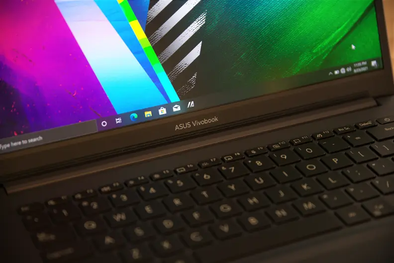 A close-up of a laptop's keyboard
