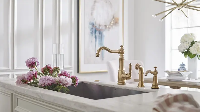Try using unique metallic finishes in your kitchen.