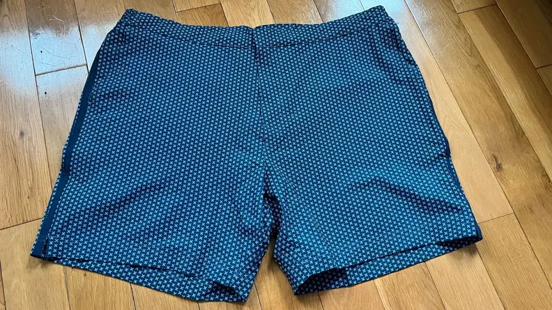 Fair Harbor Sextant swim trunks in Navy Juniper.