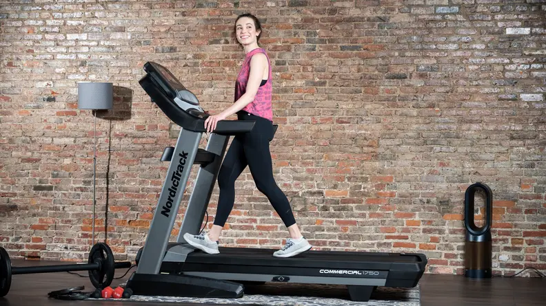 woman walking on nordictrack commercial 1750 treadmill